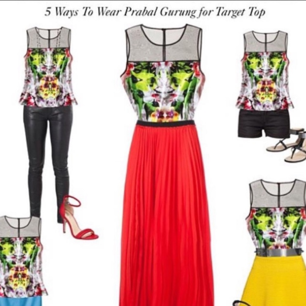 Prabal Gurung for Target Print Mesh Top Sz M